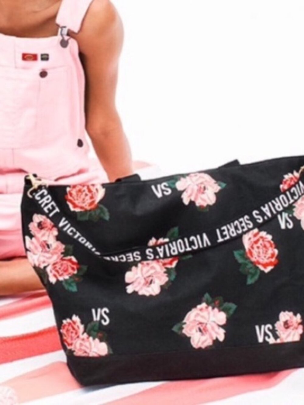 VICTORIA’S SECRET Pink Rose Beach Tote Bag